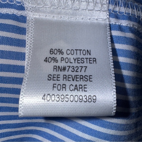 📌Croft & Barrow Men’s Short Sleeve Button-Down Shirt Blue White Pinstripe XL - Picture 5 of 6